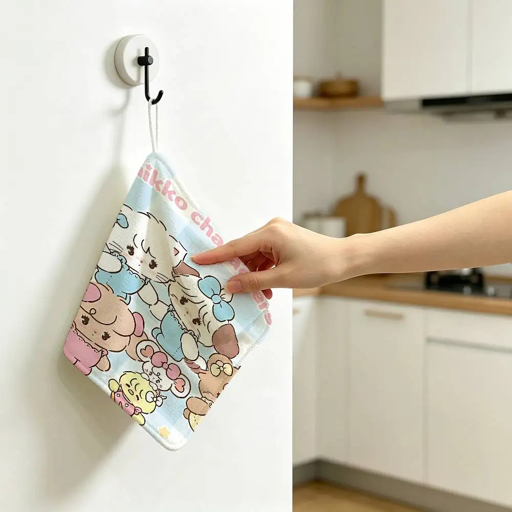 M-Mikko C-Characters Polyester Cotton Hand Wiping Towel, Hanging Towel, Quick Dry for Kitchen Bathroom Daily Supplies