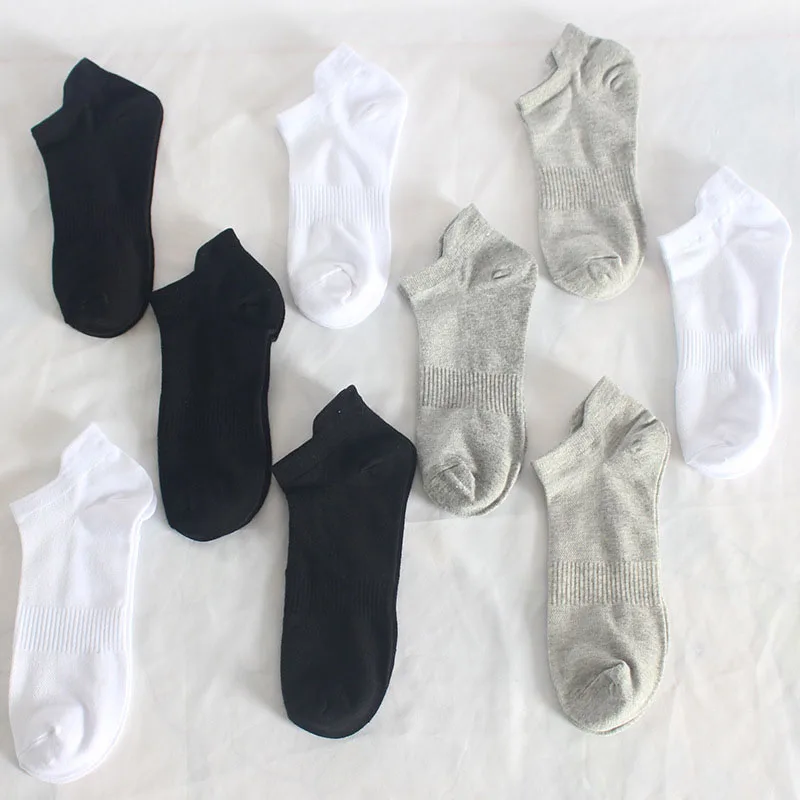 3 Pairs High Quality Men Business Mesh Boat Socks Sports Black And White Thin Breathable Odor Resistant And Ankle Cotton Socks