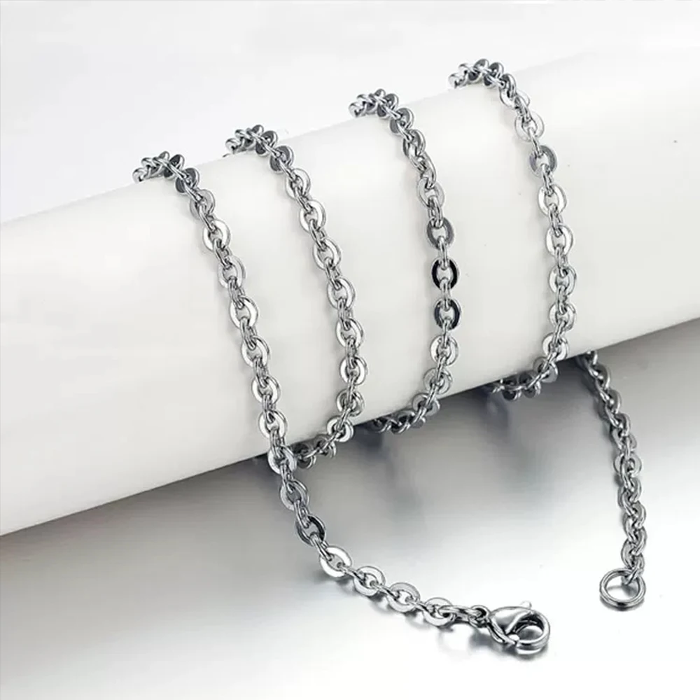 

О-цепочка из титановой стали, 45/55/65 см, крестообразные цепочки из нержавеющей стали, ожерелье с подвеской «сделай сам», водонепроницаемое, устойчивое к поту