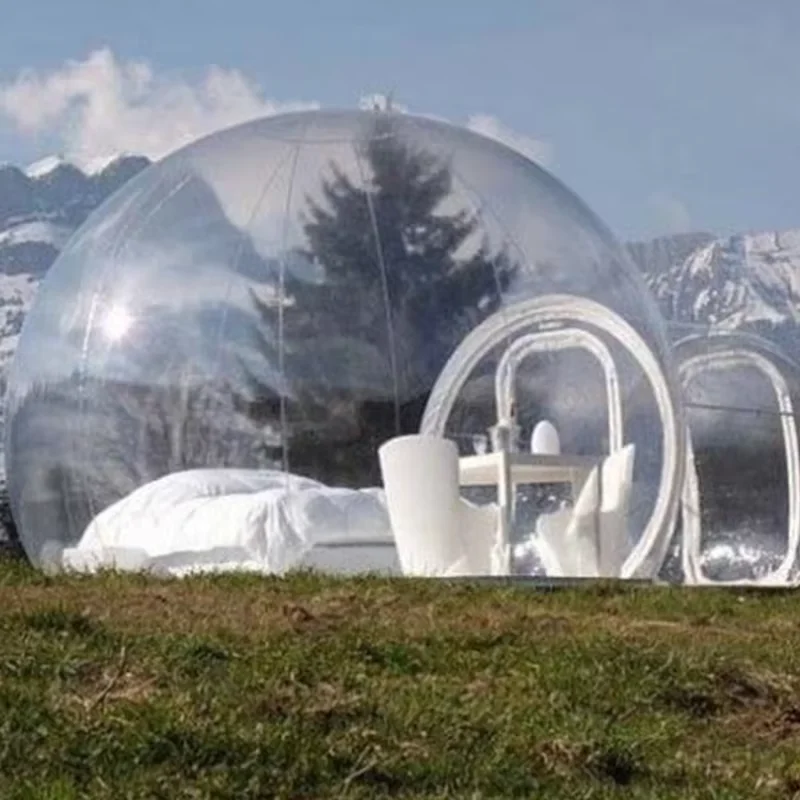 Outdoor Air Bubble House Cabin Camping Transparent Igloo Dome Clear Bubble Aufblasbares Zelt