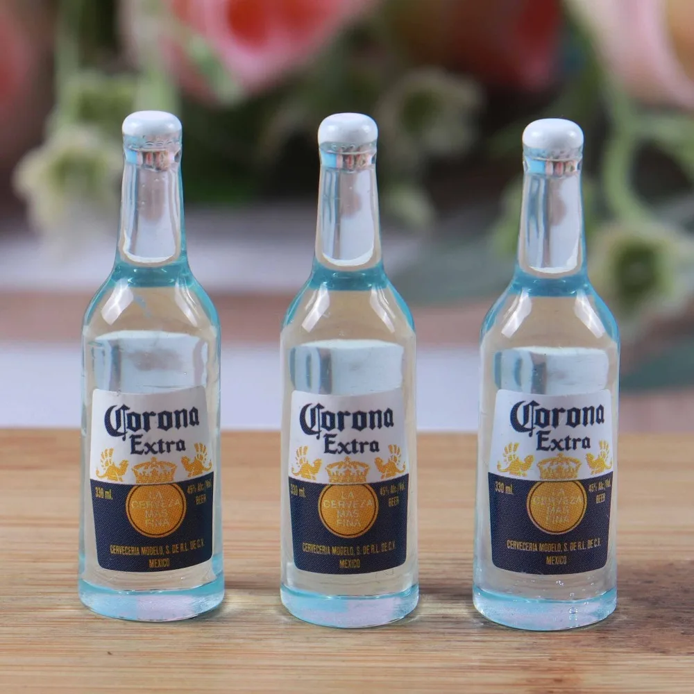 3 pçs simulação garrafa de vinho modelo mini vinho em miniatura garrafa de cerveja modelo cerveja mini garrafa de vinho decoração de casa de bonecas