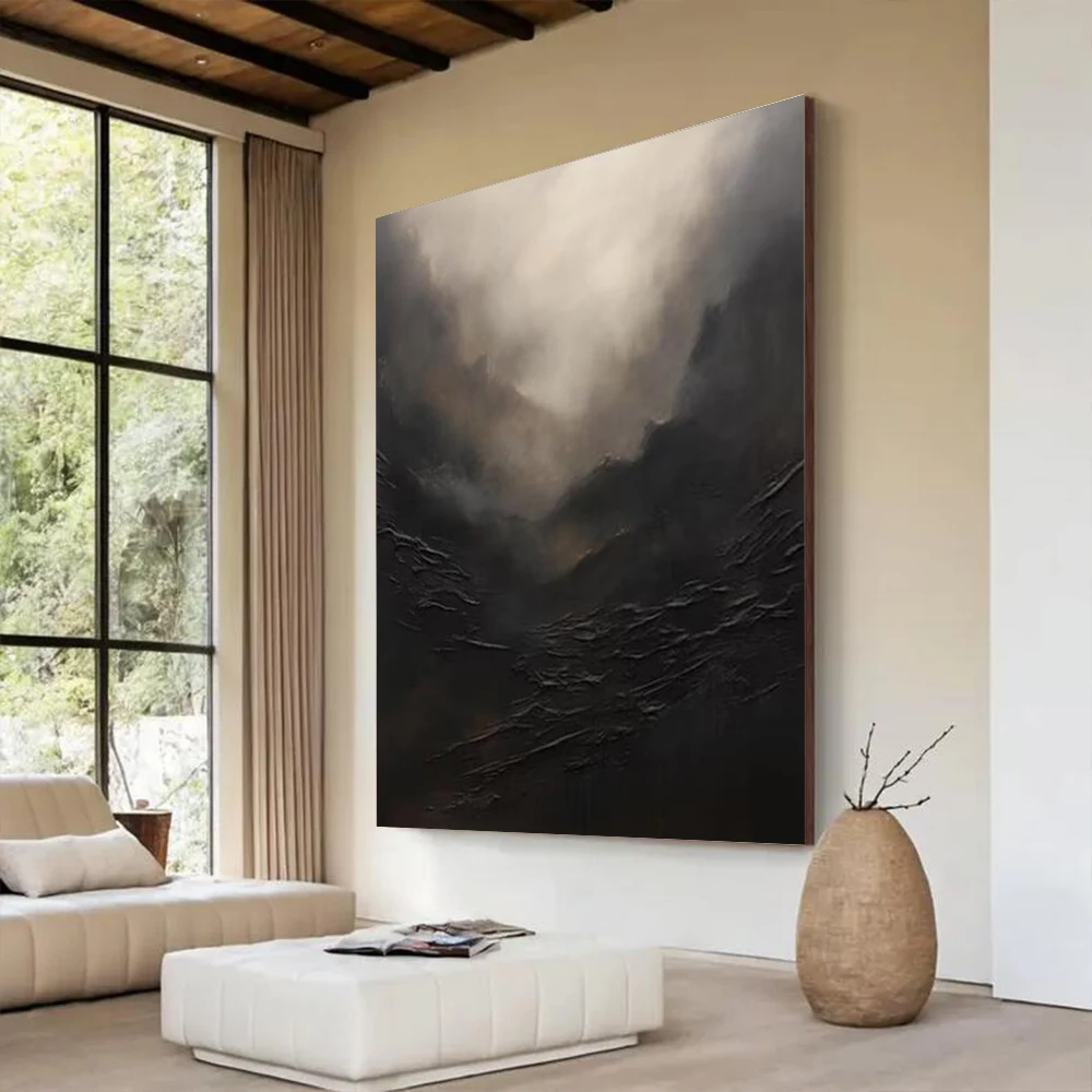 Modern 100% Handmade Abstract Oil Painting on Canvas Original Minimalist Wall Art Picture for Home Living Room Decor Image Mural