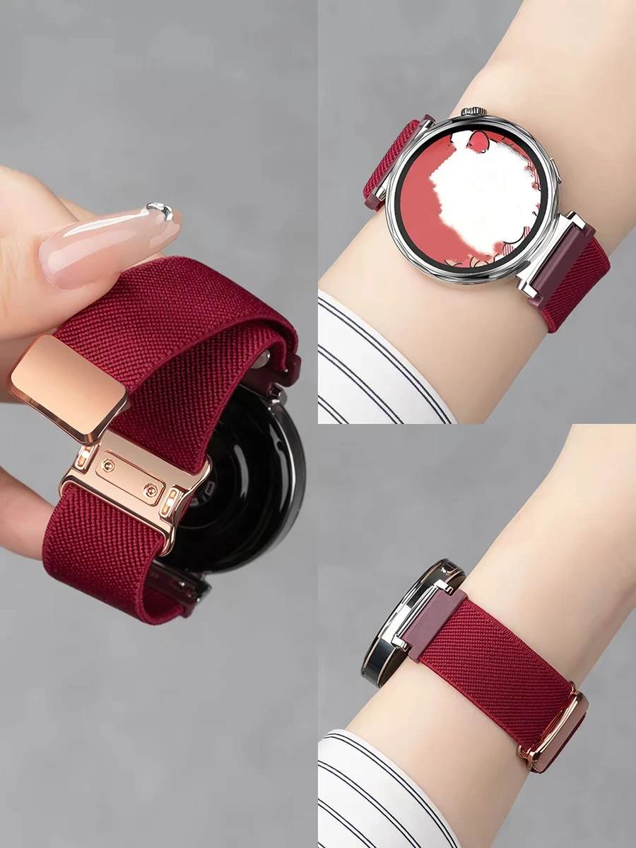 Elastic Magnetic Nylon 20mm 18mm 22mm Band For Samsung Galaxy Watch 7 FE 5 Pro 4 6 Classic 44mm 40mm Correa Strap