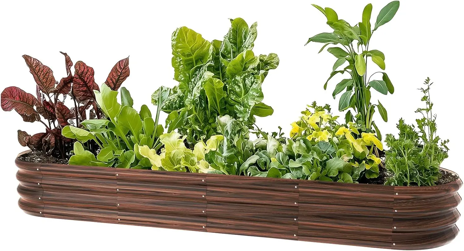 

8x2x1ft Oval Galvanized Raised Garden Bed Outdoor 9-in-1 Large Metal Modular Planter Box Raised Beds for Gardening,Vegetables,Fr