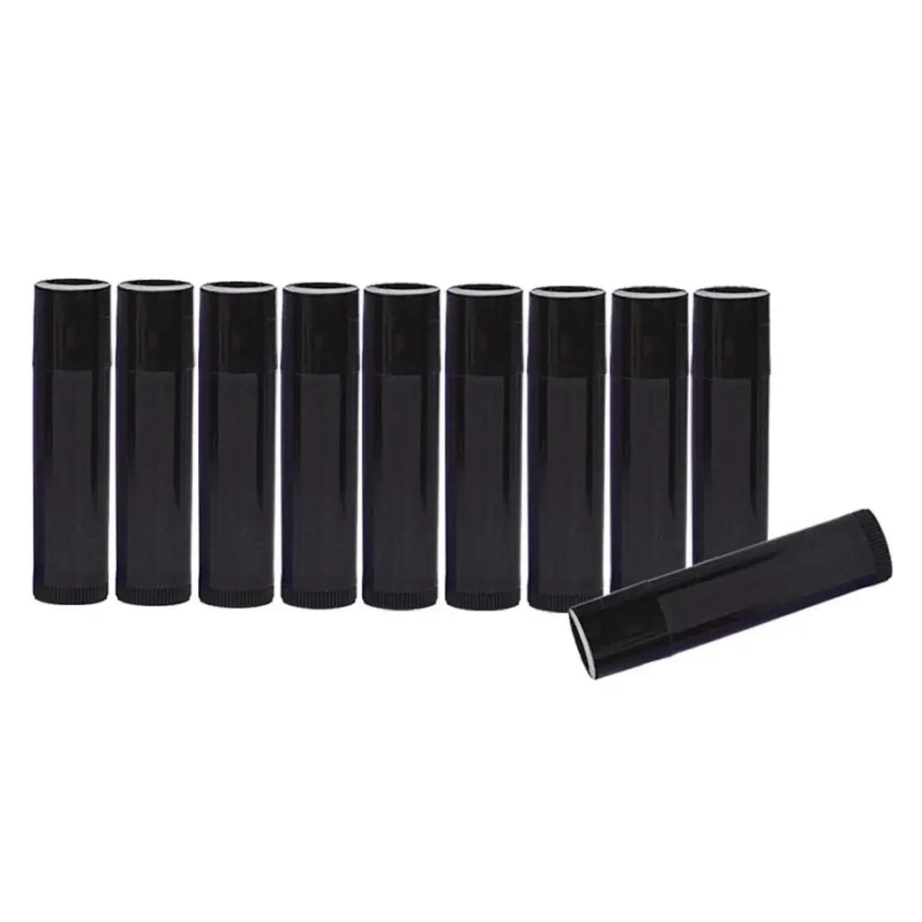 4x10x5g leere Lippenstift röhrchen nachfüllbare Lipgloss-Balsam flaschen Fläschchen schwarz