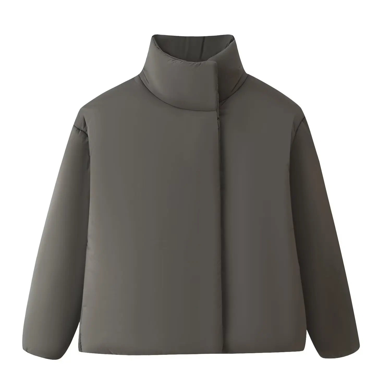 JNLEAOG レディースファッショナブルロングスリーブコットンジャケット秋新作ストリートスタイルジッパー開閉ツートンカラースタンドカラー...