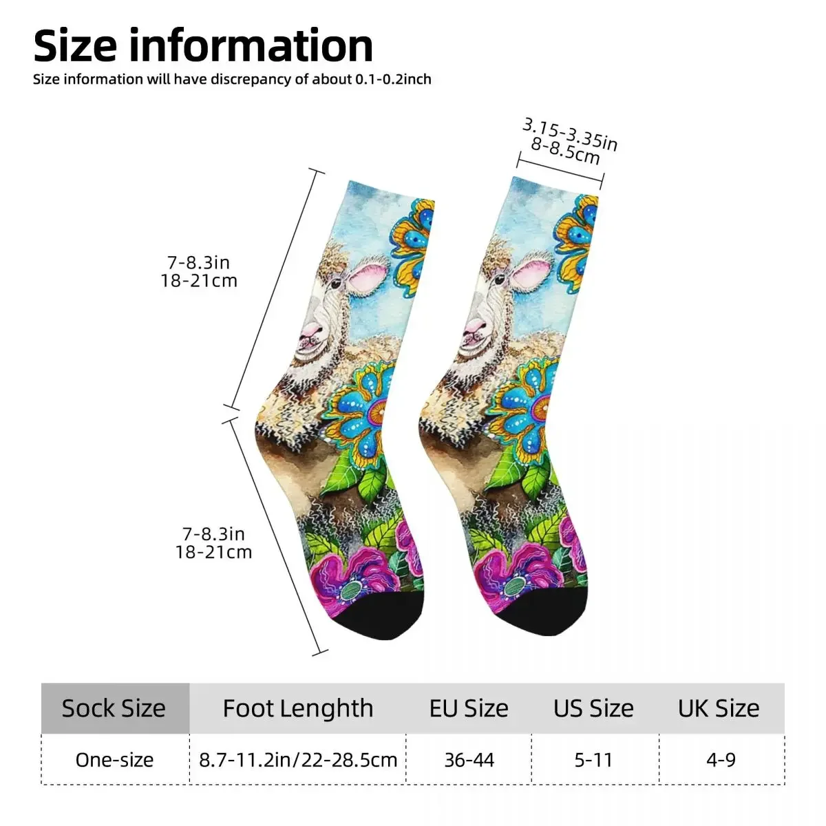 Sheep In The Summer Garden Socks Harajuku High Quality Stockings All Season Long Socks Accessories for Unisex Christmas Gifts