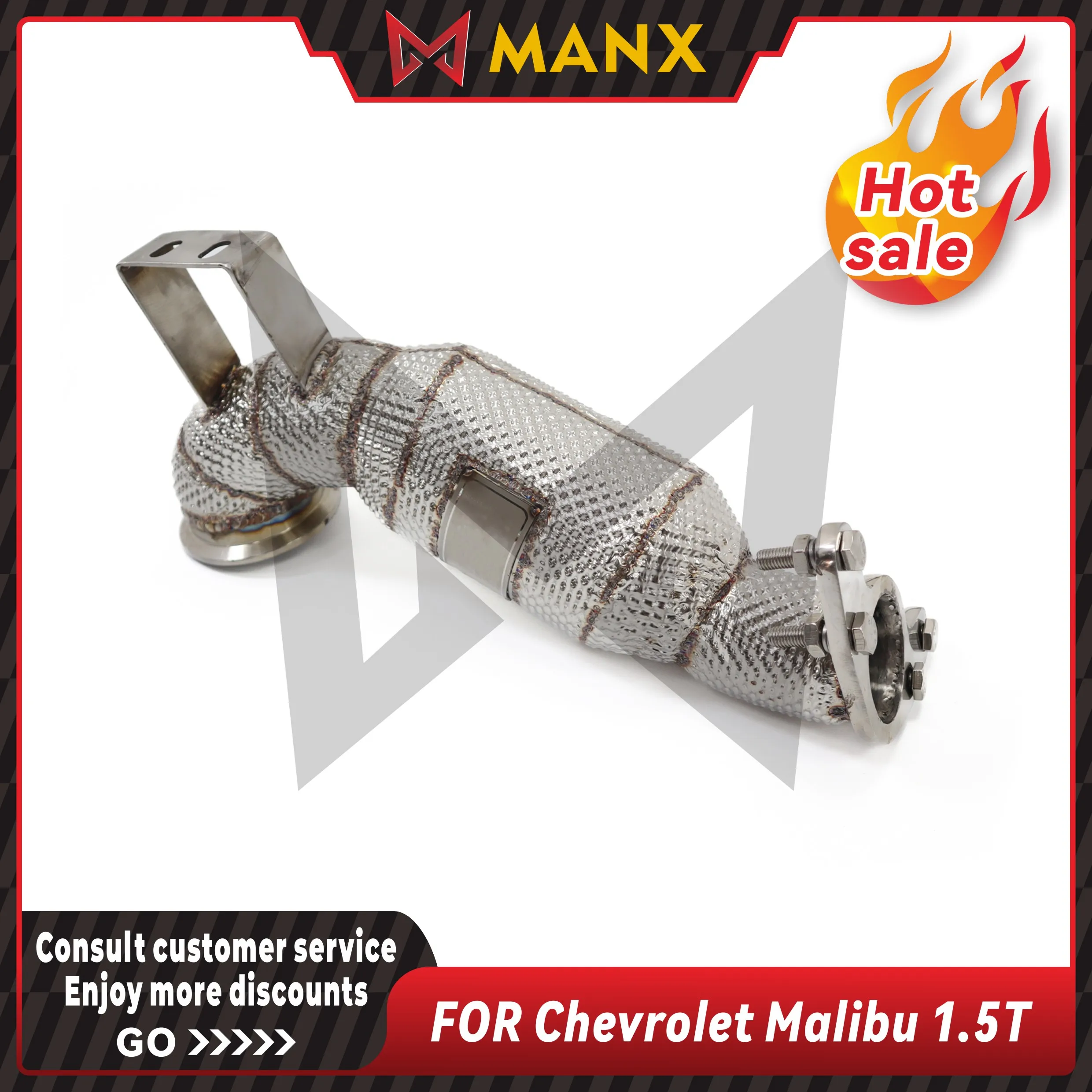 MANX Car Exhaust system for Chevrolet Malibu 1.5T Catalyzed Downpipe Catless Downpipe Stainless steels Performance exhaust pipe