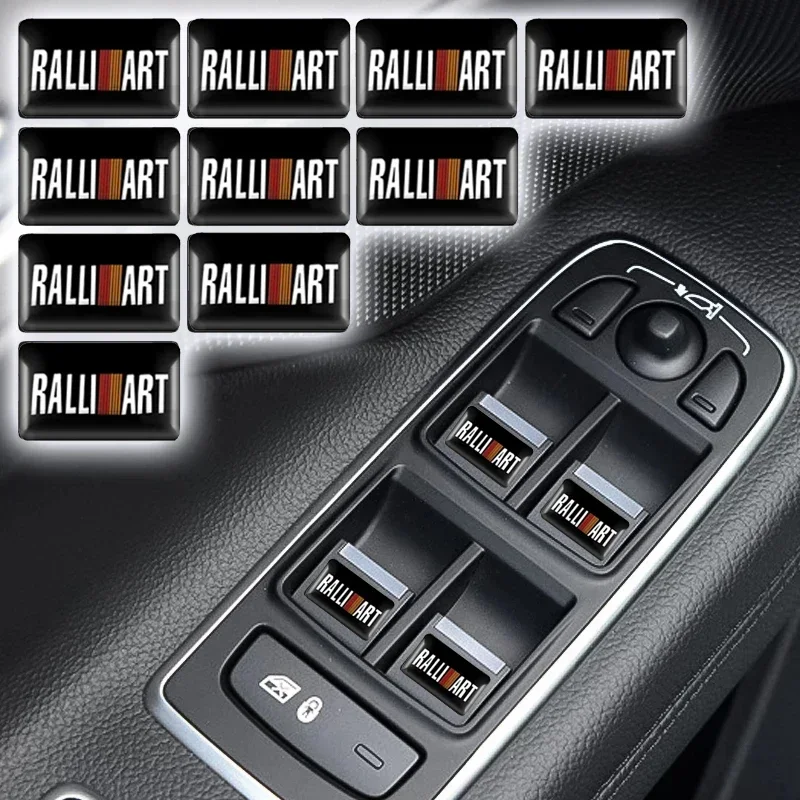 10PCS Car Multimedia Button Stickers Door Window Lift Button Decal For Mitsubishi ASX Ralliart Lancer Cordia Pajero Outlander