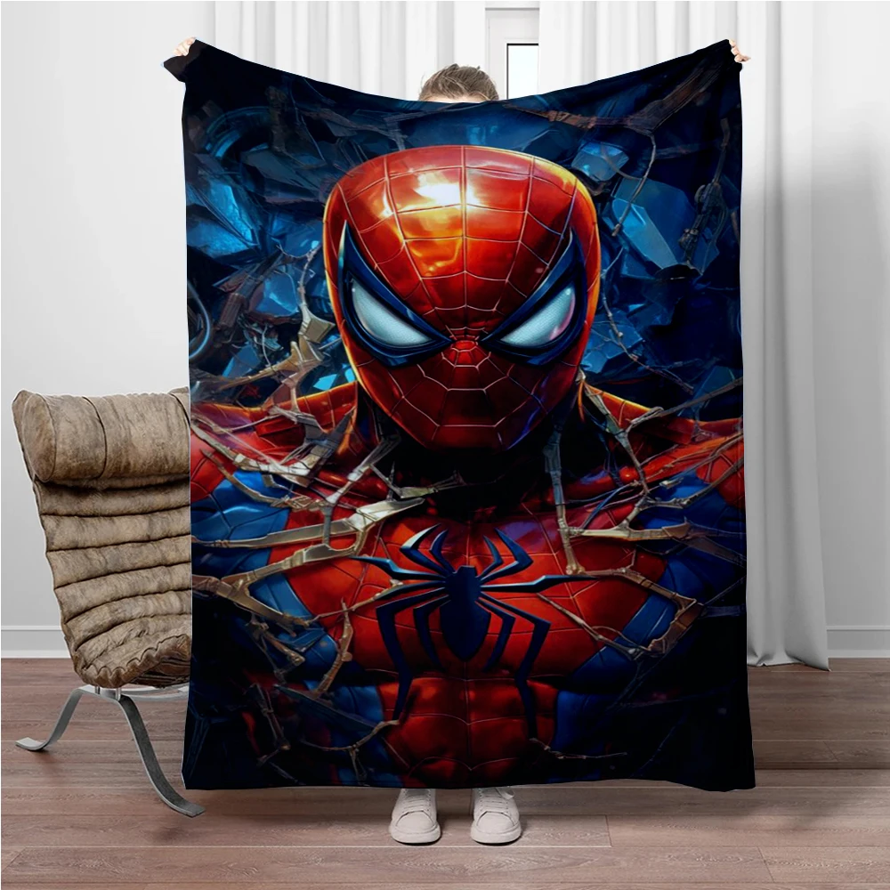 

Disney SpiderMan Avengers Flannel Soft Fluffy Break Throw Blanket Cover Blanket Children Gifts Picnic Travel Blankets for Beds