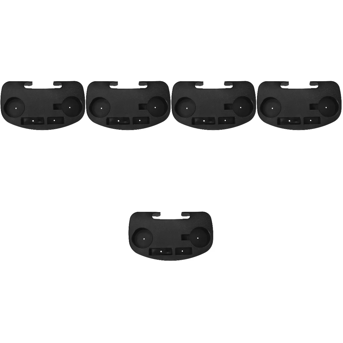 

5pcs Set of 5 Serving Tray Chair Organizer for Recliner Black Drinking Cup Holder Clip