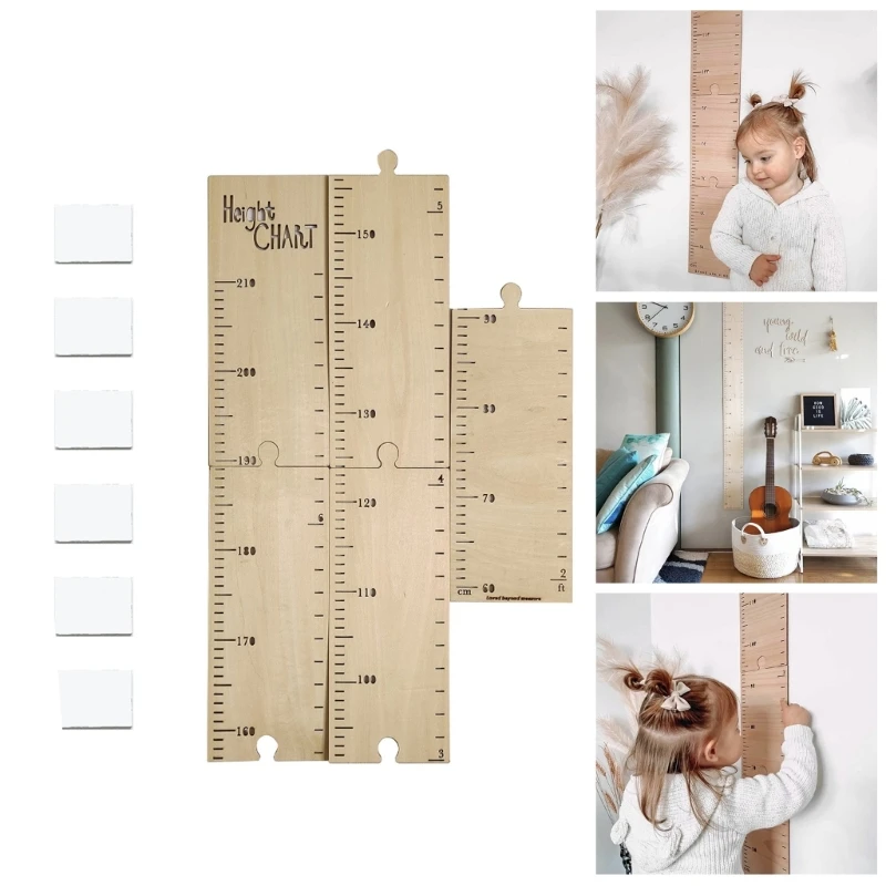 448B 1Set Kids Height Growth Chart Ruler Wall Meter Children Bedroom Dormitory Party
