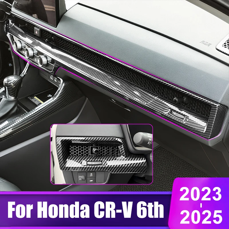 For Honda CRV 2023 2024 2025 CR-V 6th Hybrid Car Center Console Dashboard Air Conditioning Vent Outlet Strips Cover Accessories