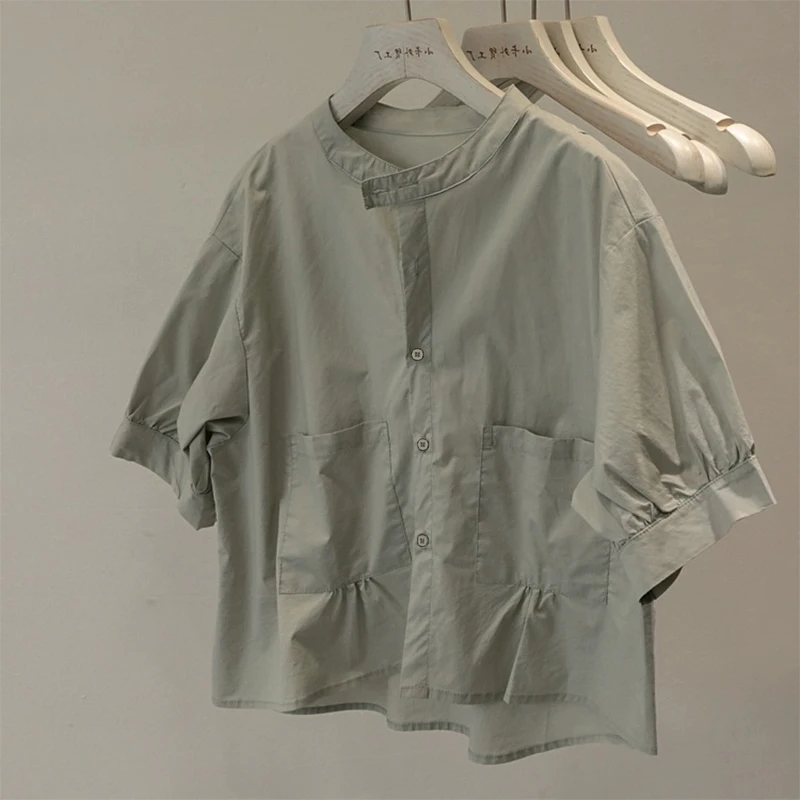 

Ele Unique ort Sve irt Women's Loose Fit Big ket Summer Casual Workwear irt Top Breathable Comfortable