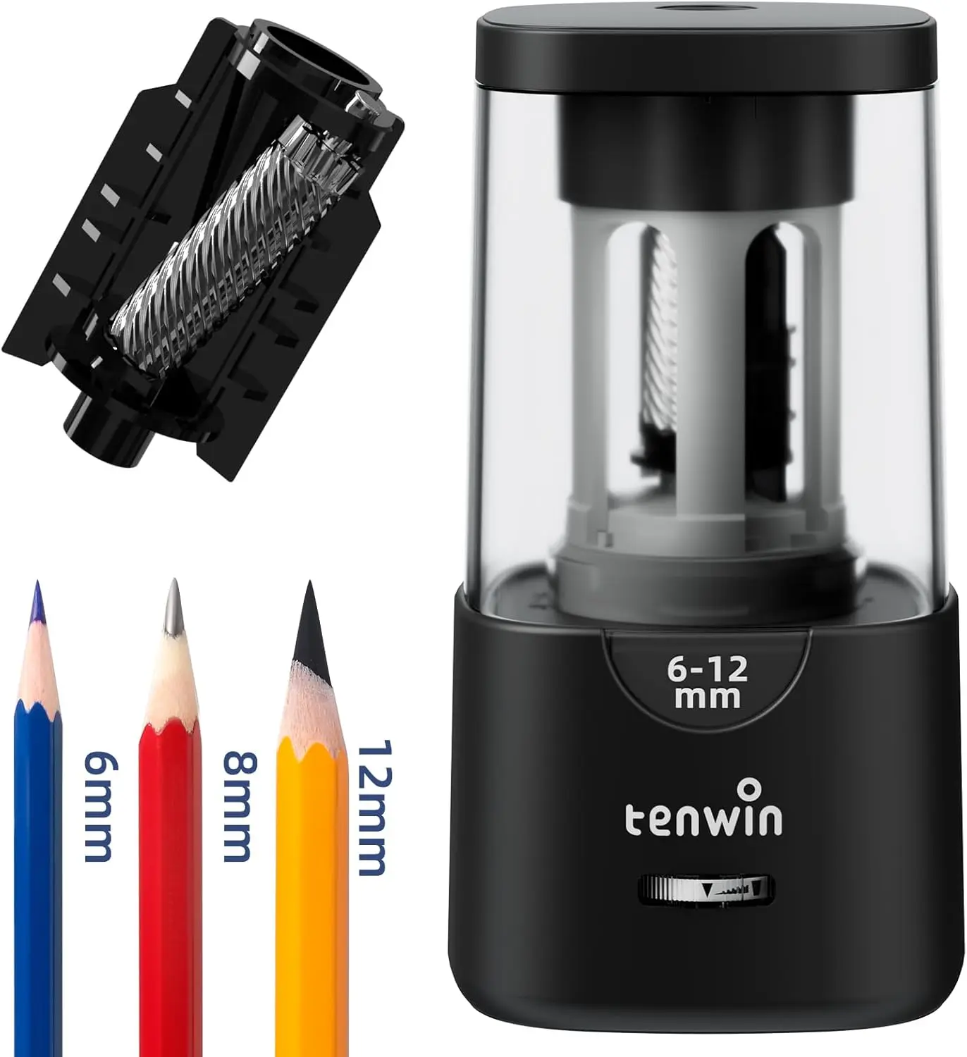 

Электрическая точилка для карандашей с автоматической остановкой, быстрая, для цветных карандашей 6-12 мм, для дома и школы