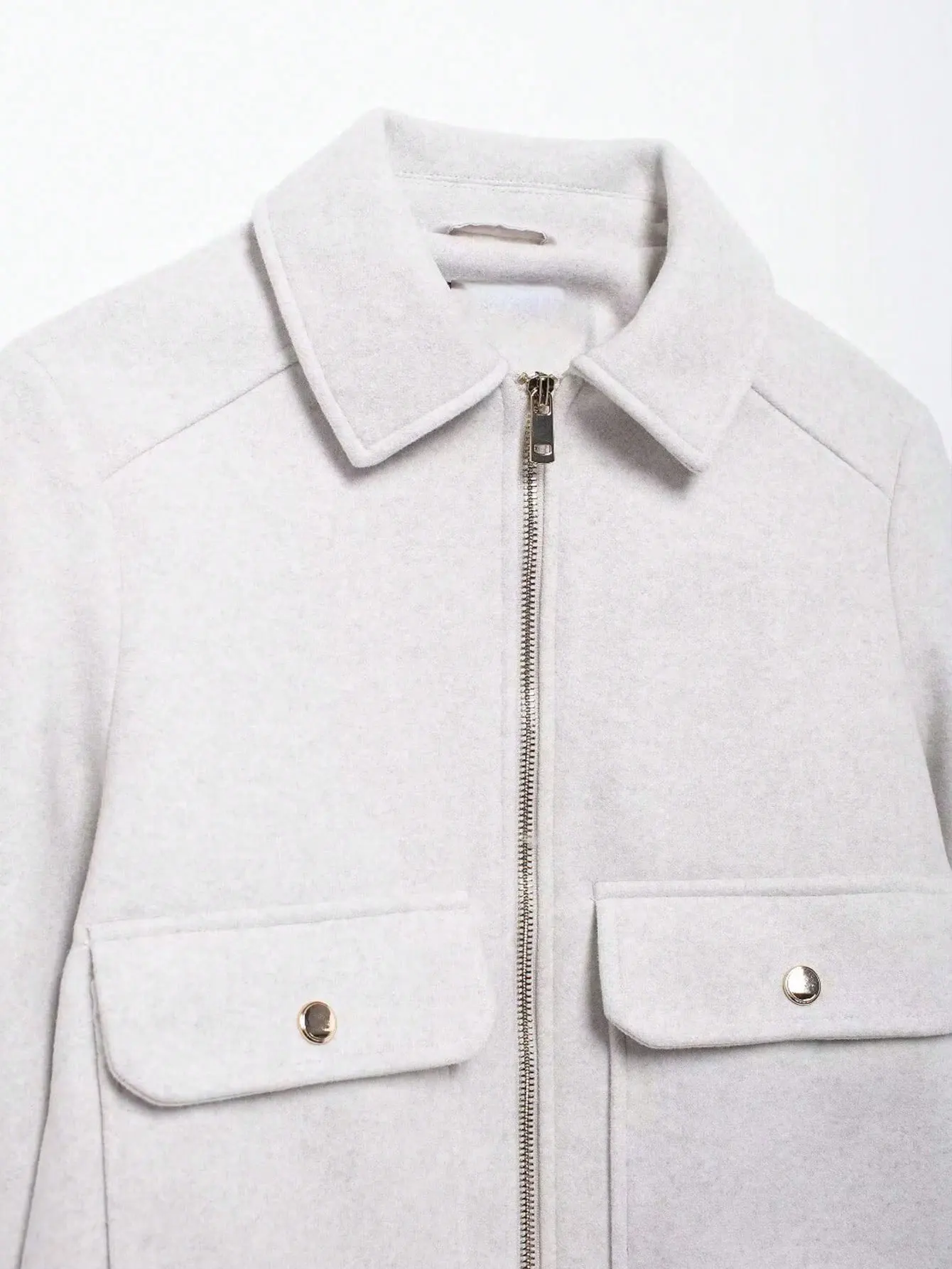 HH Damen Eleganter Langarm-Mantel mit Reißverschluss und Revers, Lässiger Urlaubsstil, Klassische Party-Mode, High-Street-Design mit Taschen, Schlanke Jacke – Detail 4