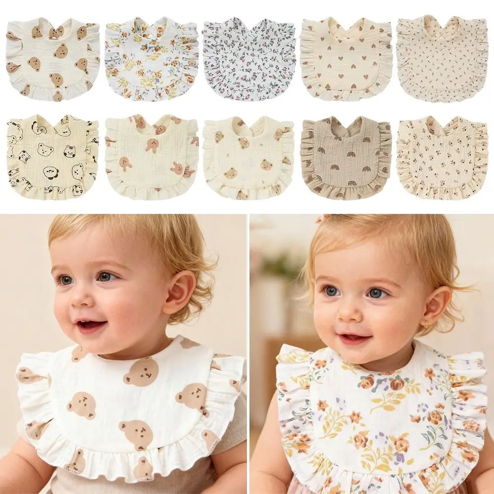 

Useful Cotton Newborn Bibs Soft Material Absorbent Infant Burp Cloths Colorful Baby Feeding Bib Baby Accessories