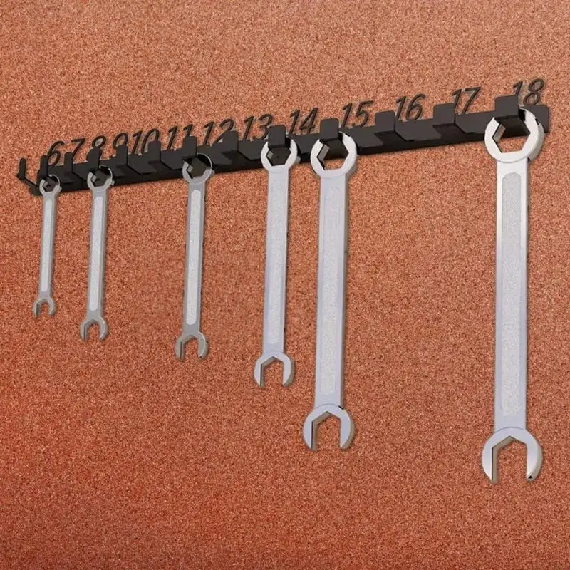 Heavy Duty Metal Wrench Storage Rack 6-18,19-32,6-32 Optional Numbered Compartments Wall Mount Tool Organizers Holder 