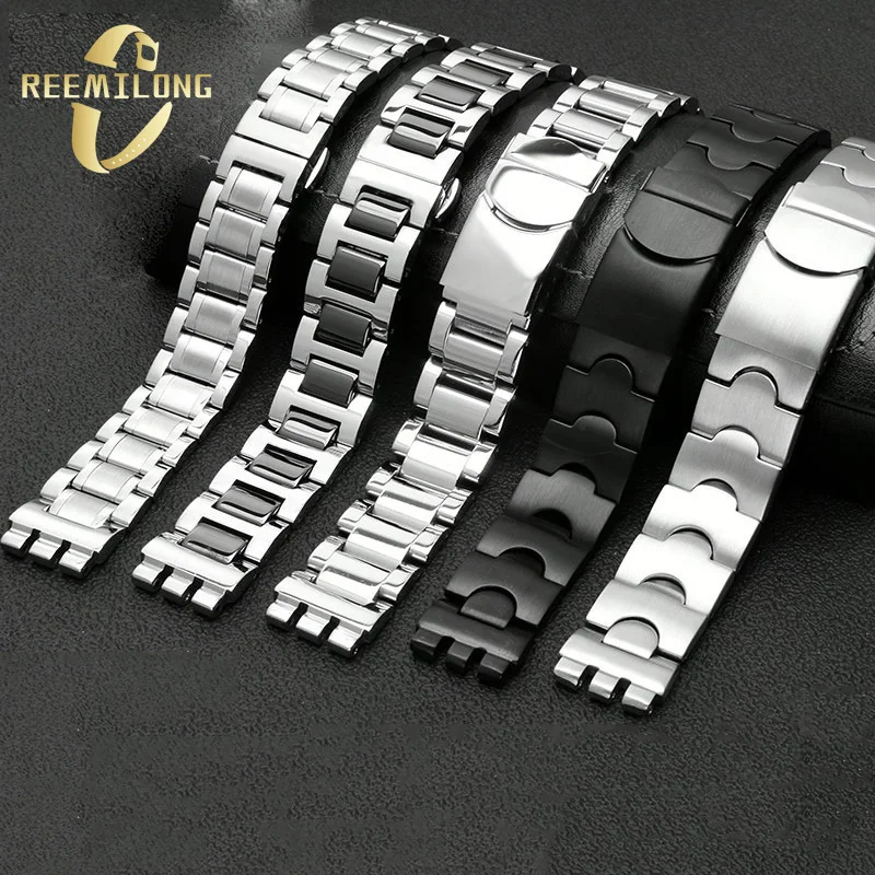 Stainless steel and mosaic ceramics watch strap 17mm 19mm 21mm High-quality refined many kinds metal unisex watchband For SWATCH