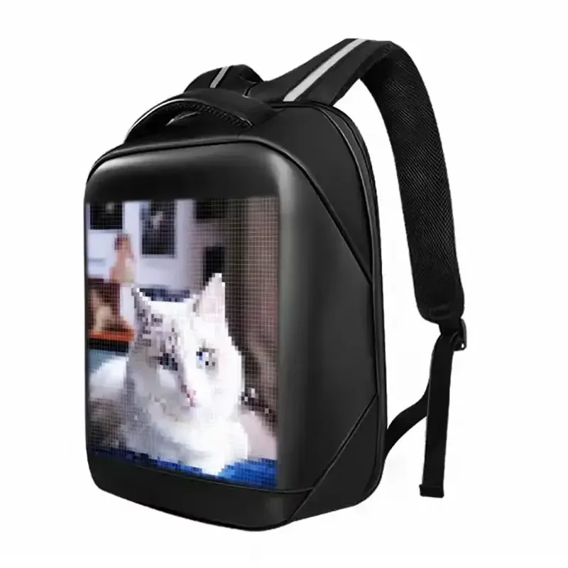 for Waterproof LED Display Smart Backpack Walking Billboard Customizable Light Screen LED Bag Pack with LED Module Factory