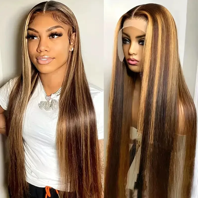 Fluffy, natural and fashionable full hair set, gradually lengthening straight Brazilian hair