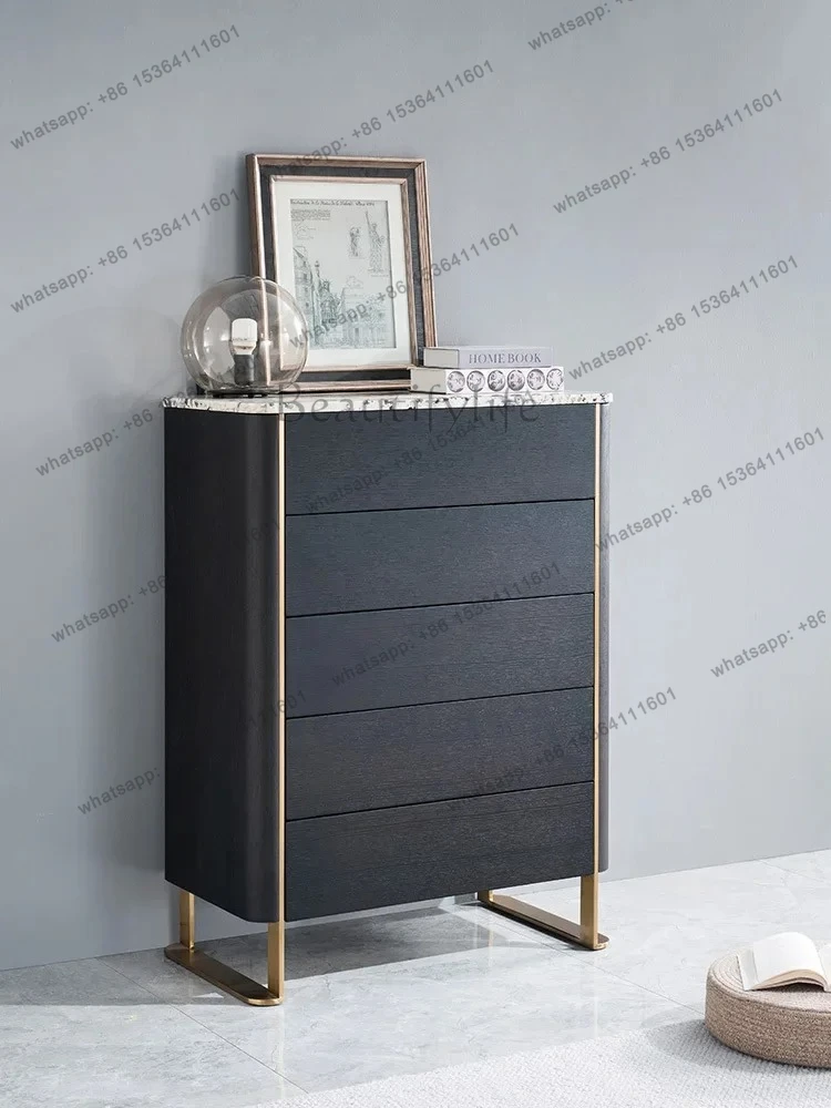 

54Italian minimalist natural marble chest of drawers modern light luxury chest of drawers bedroom storage cabinetSSS