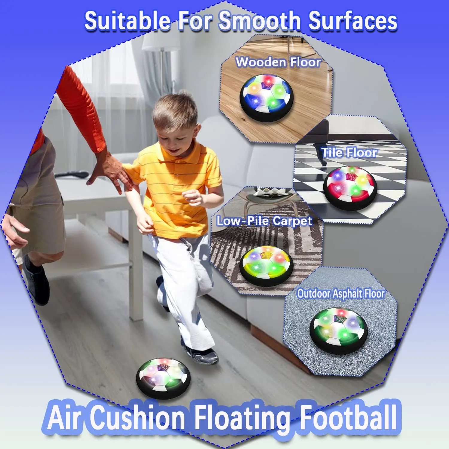 Balón de fútbol LED Hover, pelota de entrenamiento de energía aérea, juego de fútbol para interiores y exteriores, juguetes deportivos, regalos de cumpleaños para niños, fútbol