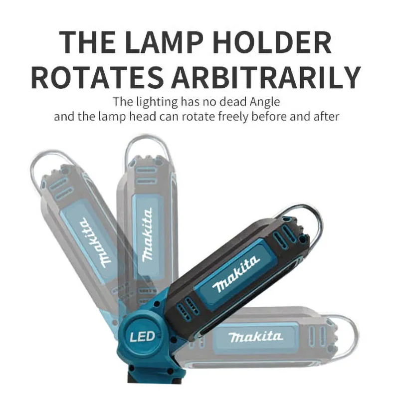 Original Makita 18V LED Work Light Compact Folding Travel Camping Lamp Electric Rotating Light Family Emergency Floodlight