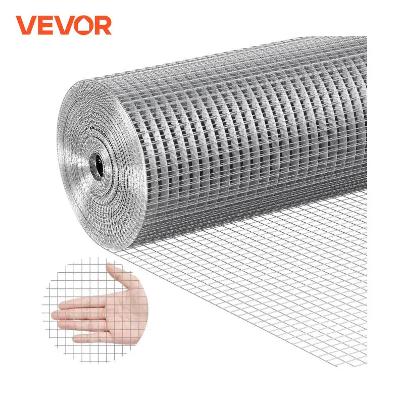 VEVOR Hardware Cloth 1/2 in 24in x 50 ft 19 Gauge Hot Dipped Galvanized Wire Mesh Roll Chicken Wire Fencing Wire Mesh for Garden