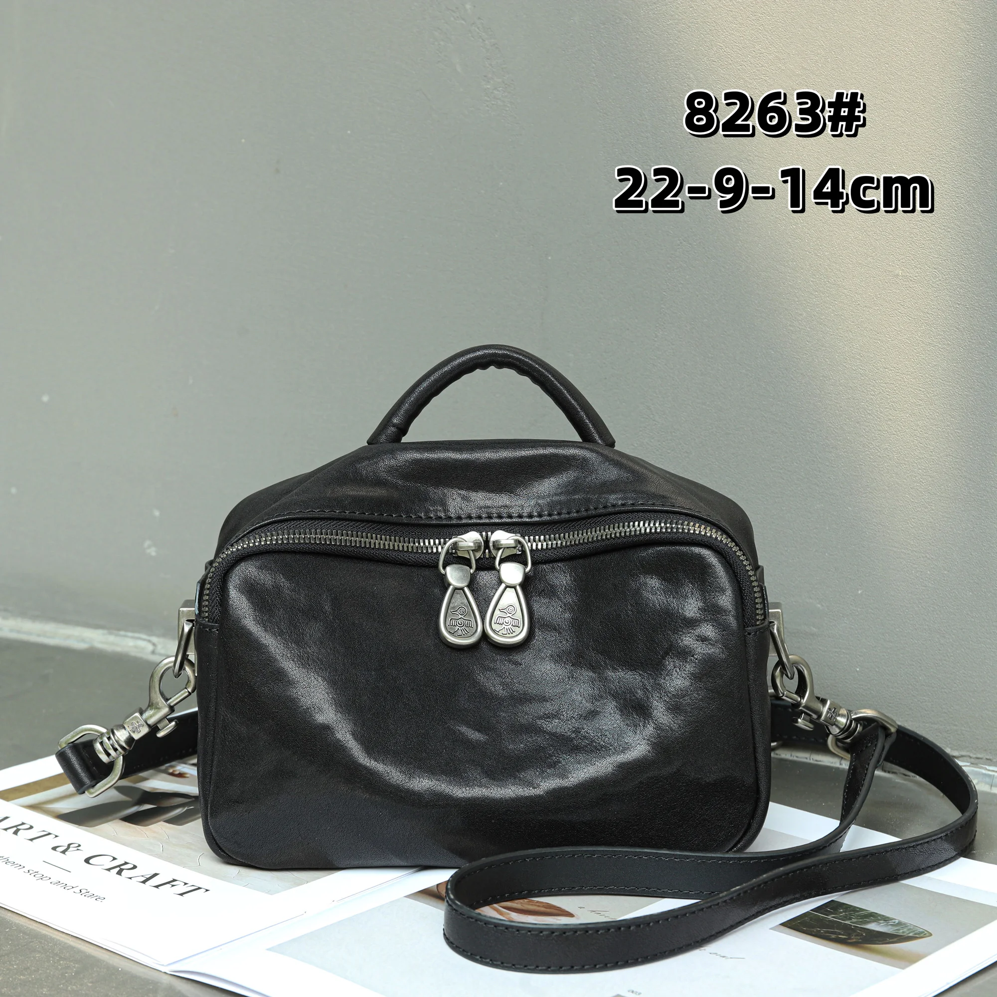 Orabird Women Genuine Leather Crossbody Bag Soft Small Top Handle Handbag Casual Mini Bag Ladies Daily Commute Shoulder Purse