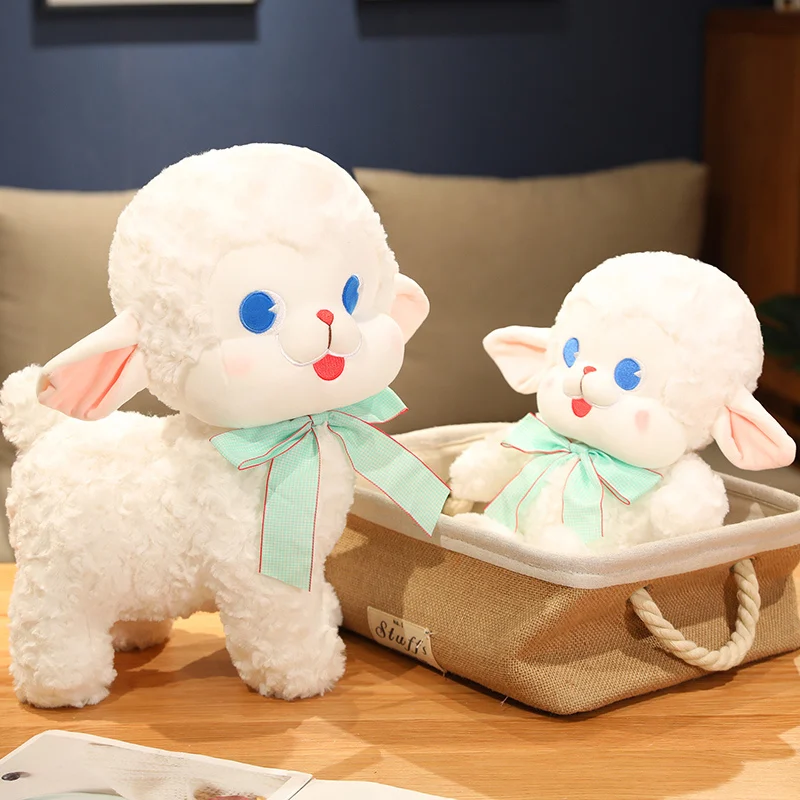 20~40cm White Lamb Sheep Doll Plush Toy Stuffed Sitting Standing Grassland Animal Plushie Peluche Birthday Gift