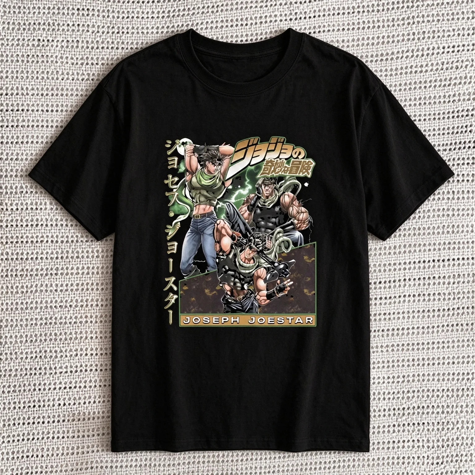 2026 Jojo Bizarre Adventure  Vintage Western Rider Comic Poster Graphic Short Sleeve T-shirt Anime Street Loose Crew Neck Top