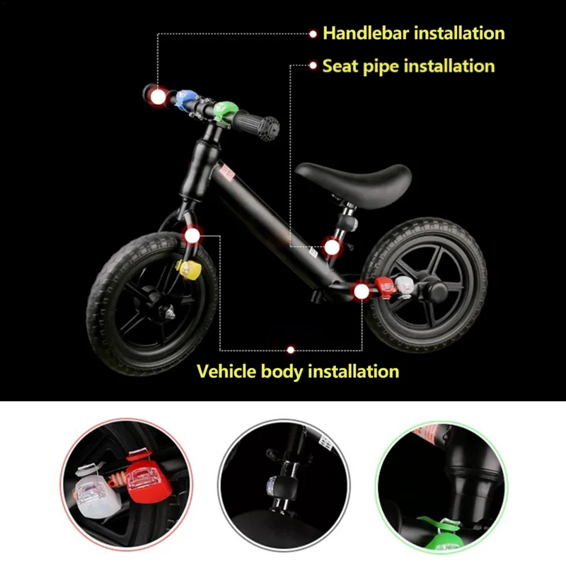 Bicycle Front Light Silicone LED Head Front Rear Wheel Bike Light Waterproof Cycling Bicycle Accessories Bike Lamp