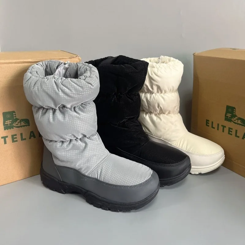 Designer Brand Snow Boots Mid-tube Winter Waterproof Thickened Cotton Shoes Cold Warm Snow Boots Zapatillas De Mujer