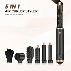 Hair Dryer 5 in 1 Electric Comb Negative Ion Straightener Comb Curling Iron Detachable Multifunctional Heating Brush Hair Dryer