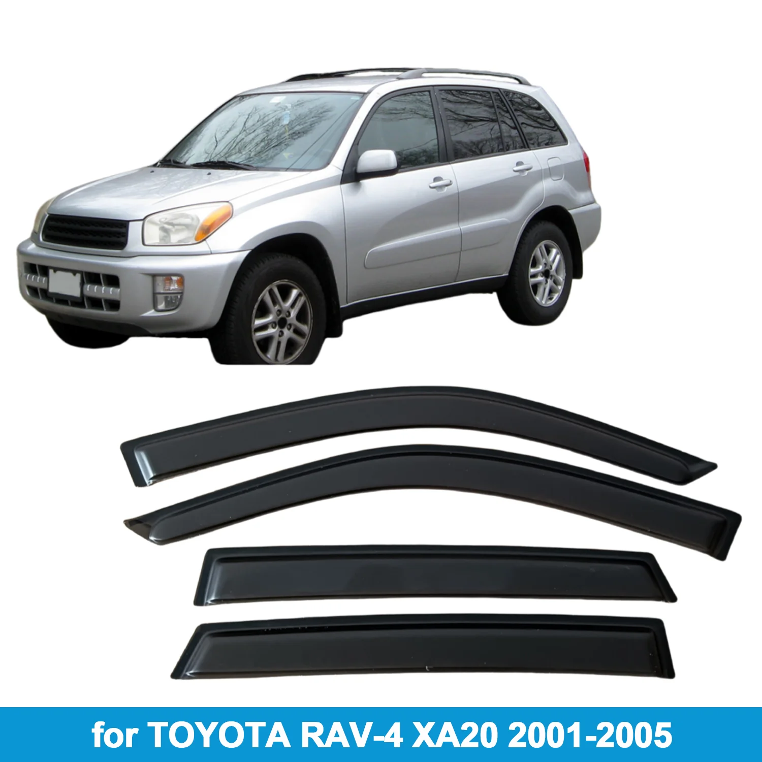 

Оконный козырек для TOYOTA RAV-4 XA20 2001-2005 RAV4, защита от дождя, боковой дефлектор, защита от атмосферных воздействий, лента для наружного крепления