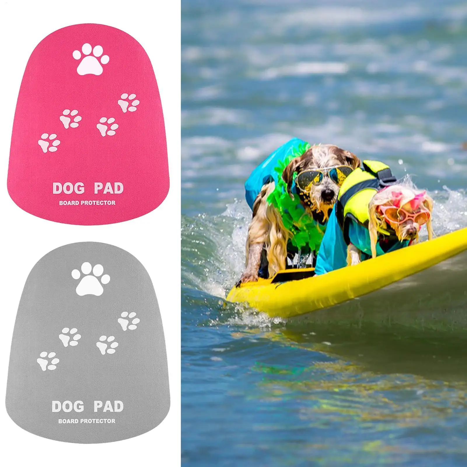 Hunde-Paddleboard-Matte aus PVC, Wasserdicht, Tragbar, Pfotenmuster-Design, Sicherheitsmatte für Boote, Skimboards, Kanus, Poolstufen und Wasser