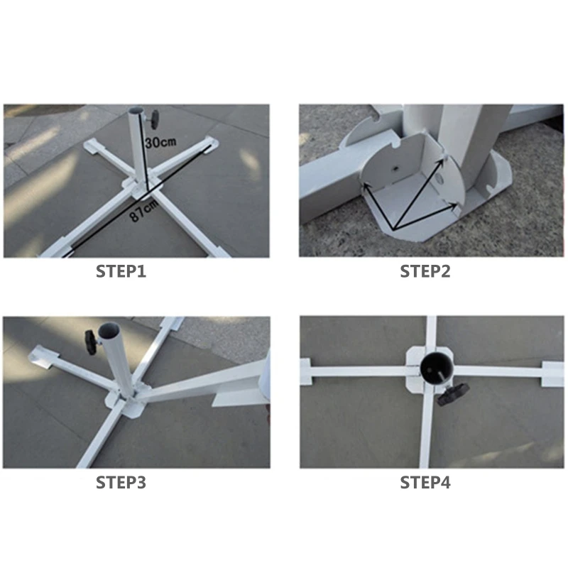 Cross Outdoor Umbrella Base Sunshade Anchor Metal Adjustable Foldable for 3.2 to 3.8cm Diameter Umbrellas Beach New Dropship