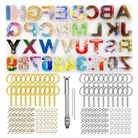 244pcs Keychain Letter Number Molds Set DIY Keychain Making Set