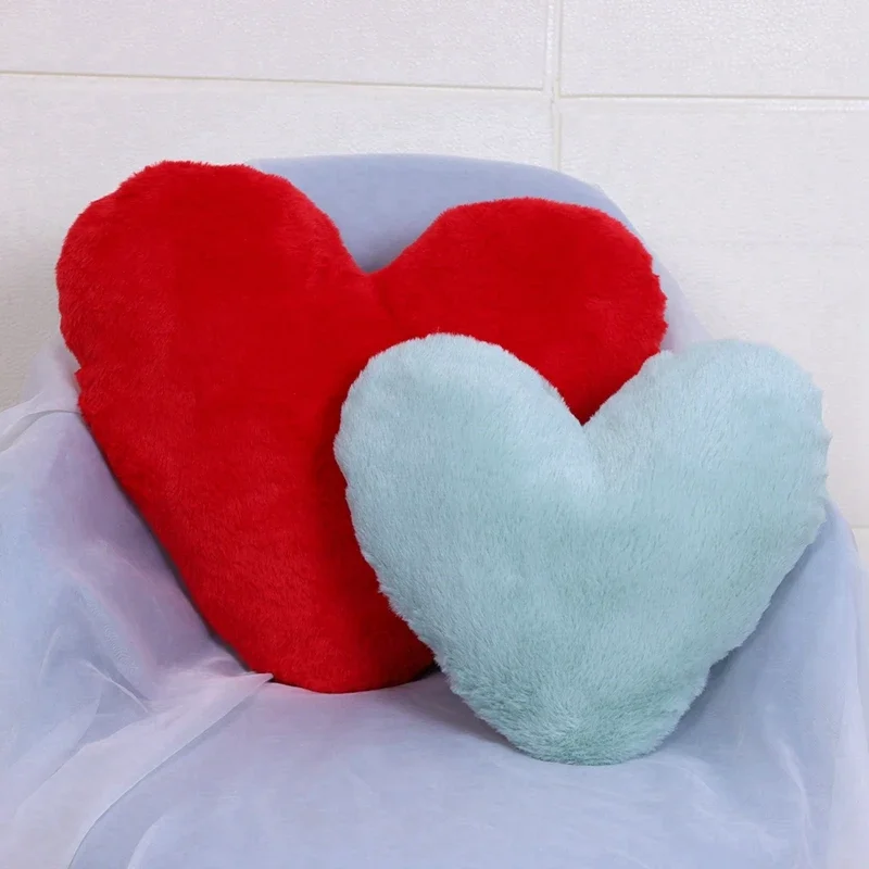Faux Rabbit Fur Heart Pillow Decorative Pillows Plush Love Heart Shaped Fluffy Throw Pillow Cushion Valentine's Day Gift image 6