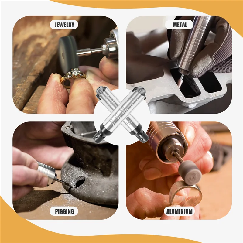 Mandril de taladro con llave y mango de pieza de mano para Flex, 3 mandíbulas, ajuste de eje Flexible para Motor Foredom Grobet, accesorio de herramienta rotativa