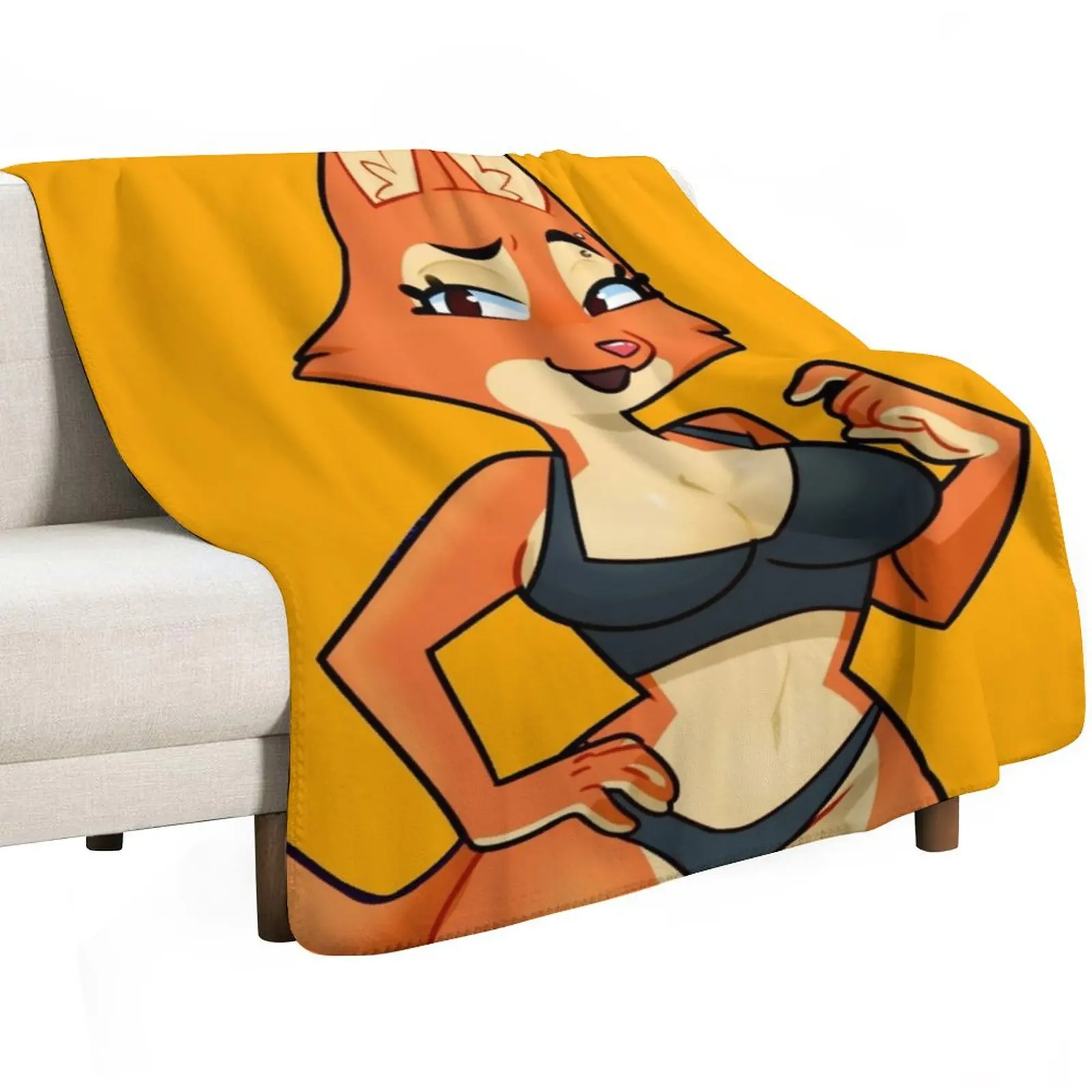 Diane the fox Throw Blanket warm winter Nap Comforter Blankets For Bed sofa bed funny gift Blankets
