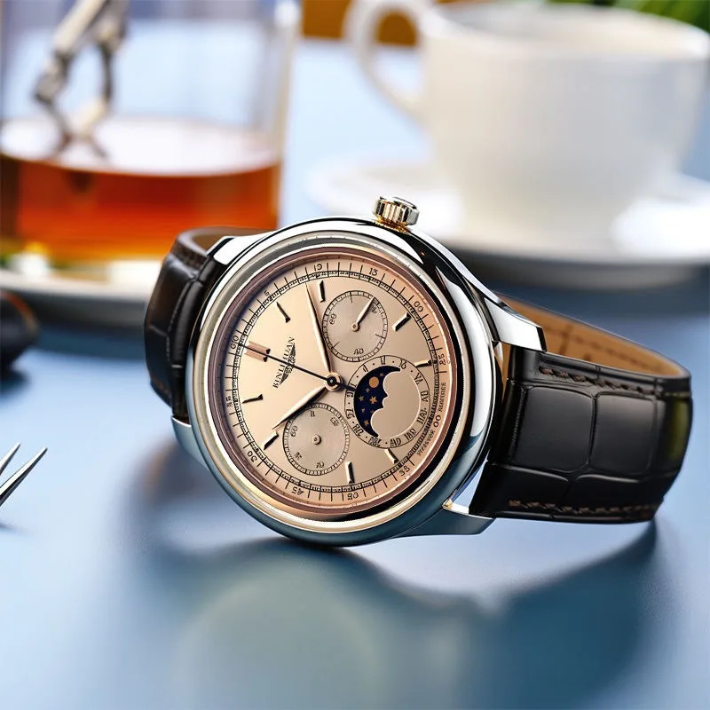 ساعة رجال الأعمال كاجوال من الجلد كوارتز تناظرية ساعة يد هدية عيد ميلاد ديكور يومي