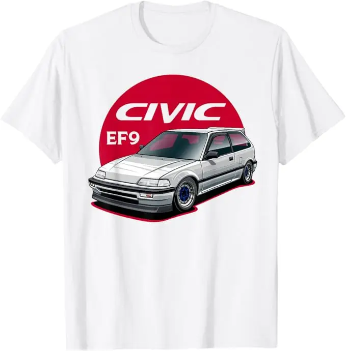 

Honda 2026 New Hot Men's and Women's T-shirt Ef Civic Ef9 Japanese Car Tee Summer Riding Off-road Spring Motorcycle Racing Top