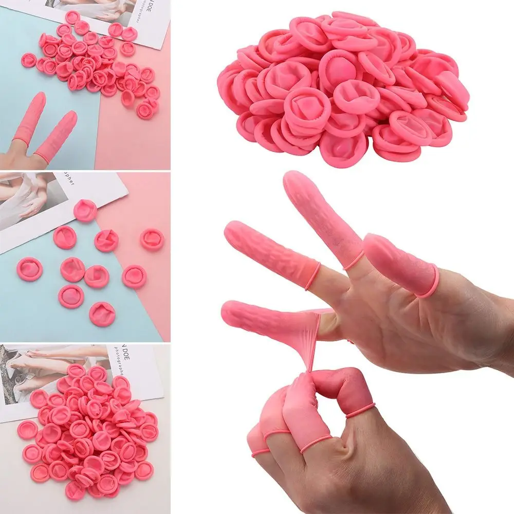 100/300PCS Anti-static Disposable Nail Art Tool Fingertips Protector Gloves Finger Cover Rubber Gloves Finger Cots