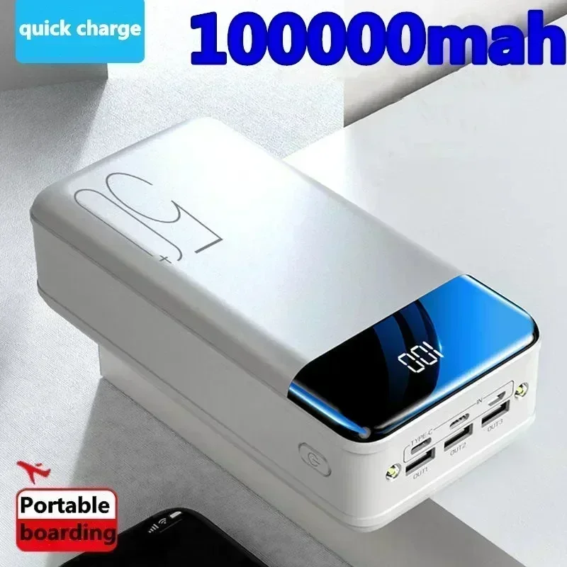 

2024 new universal 5V2.1a fast charging 100000 mAh large capacity power bank fast charging mobile power bank