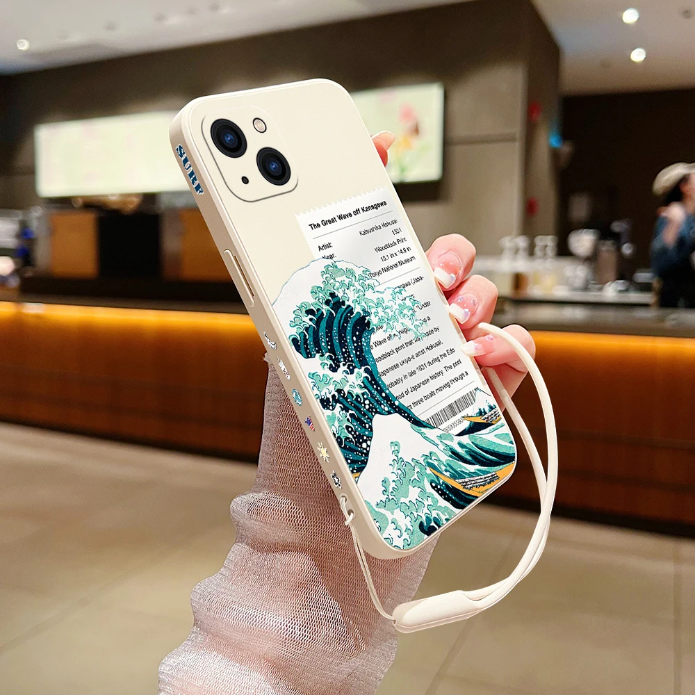 Art Ukiyoe Waves  Case For Samsung A54 A34 A73 A53 A33 A23 A14 A13 A03 A04 A72 A52 A32 A22 A12 A71 A51 4G 5G With Hand Strap