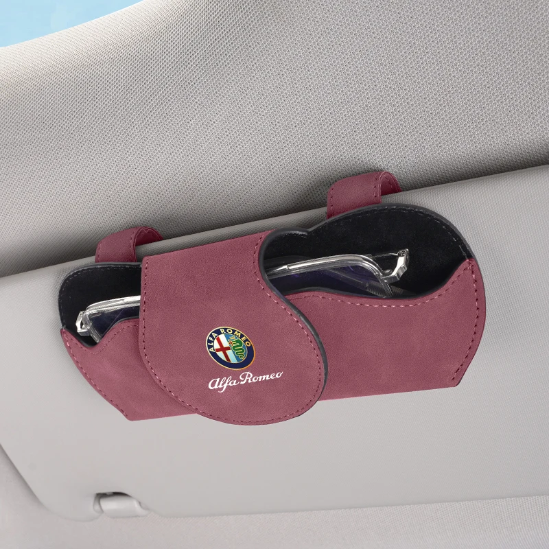 Car Sun Visor Glasses Storage Box For Alfa Romeo 4C 159 Spider Giulia Giulietta 156 Tonale Mito 147 Sunglasses Holder Organizer