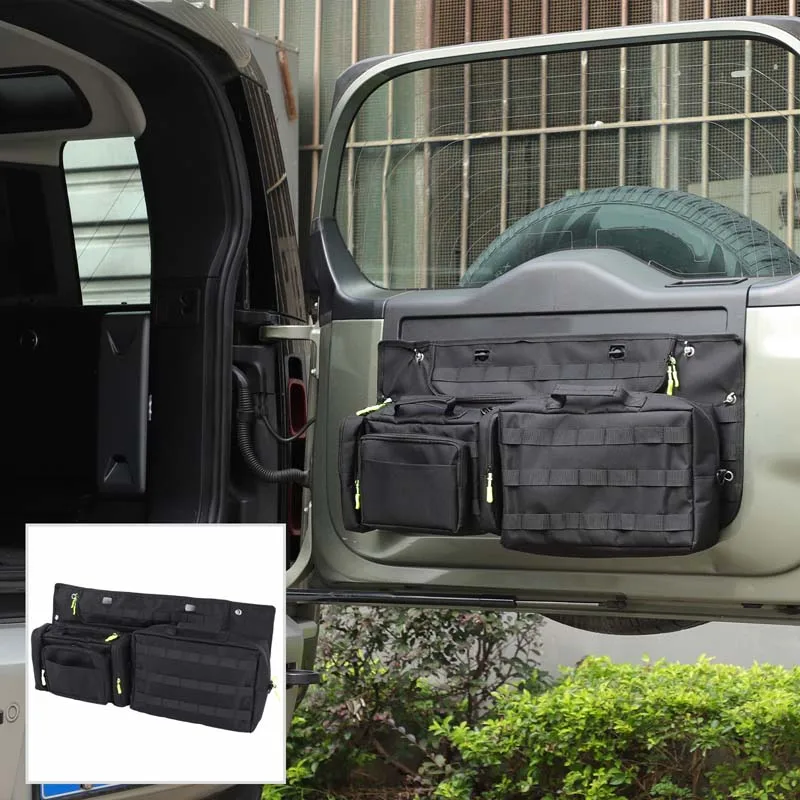 لاند روفر ديفندر/L663 90 110 130 2020 2021 2023 الباب الخلفي حقيبة للحمل سيارة الخلفي الباب الخلفي حقيبة للحمل حقيبة التخزين قماش القنب 6 قطعة #2