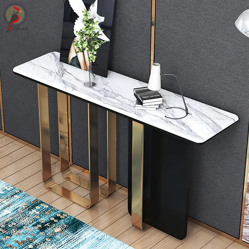 CX Italian Light Luxury Marble Entrance Cabinet Modern Simple Wall Entrance Slate Table